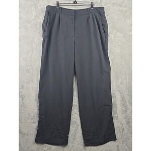 Eileen Fisher Womens Pants‎ Sz 14 Black Tencel Stretch Knit Wide Leg Minimalist